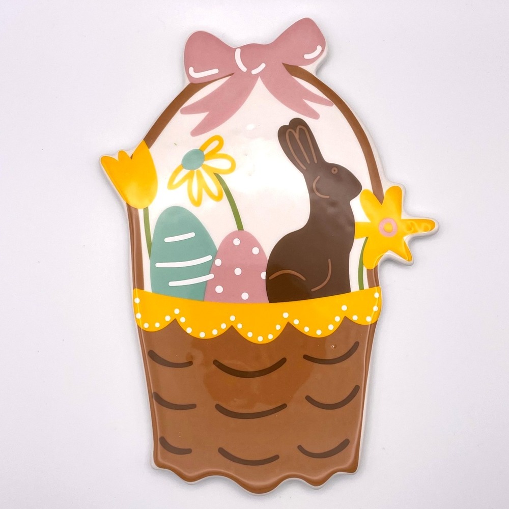 Happy Everything Bunny Basket‎ Big Attachment Easter Egg Ceramic